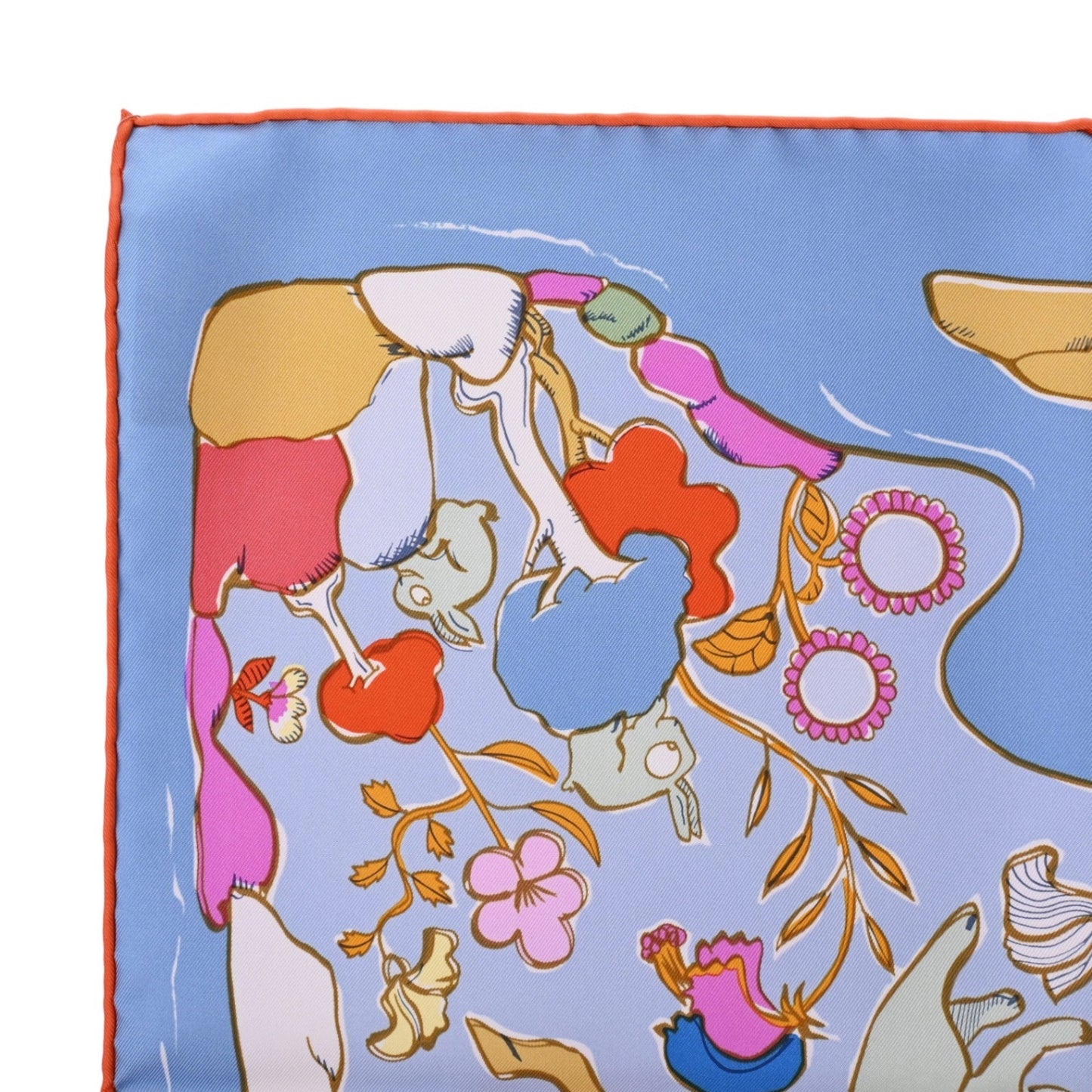 Carre 90 Thousand and One Rabbit Silk Blue