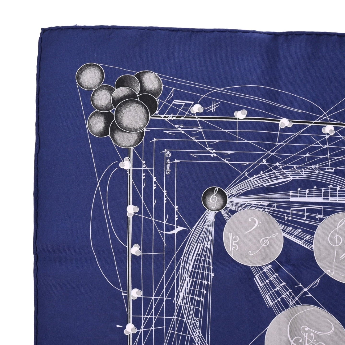 カレ90 　球体が奏でる音楽　シルク　ネイビー