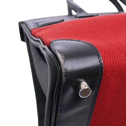 Birkin 30 Box Calf Toile Potamos Black Red SS □J Engraved