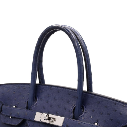 バーキン30　オーストリッチ　ブルーアイリス　SS　T刻印