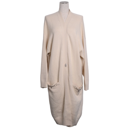 ロングカーディガン　カシミア　ホワイト　38