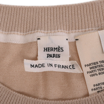 一件斜纹夹层Exlibris羊绒丝绸米色34