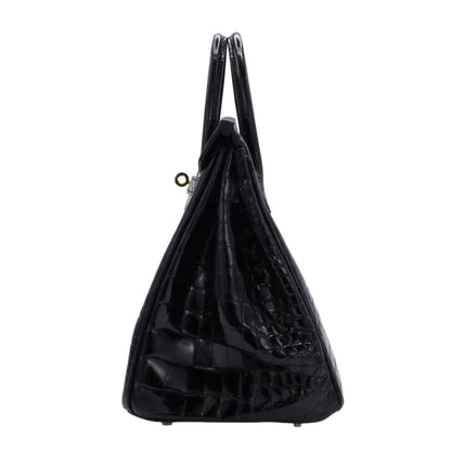 Birkin 25 Porosus Black GP ZStamp
