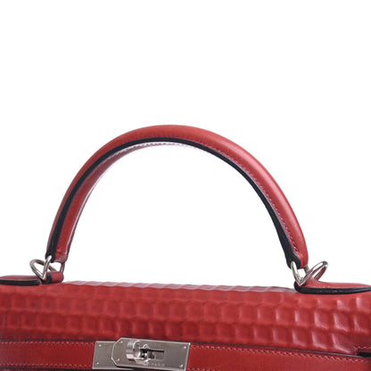 Kelly 32 Dewitch Waffle Box Calf Rouge Ash SS □G engraved