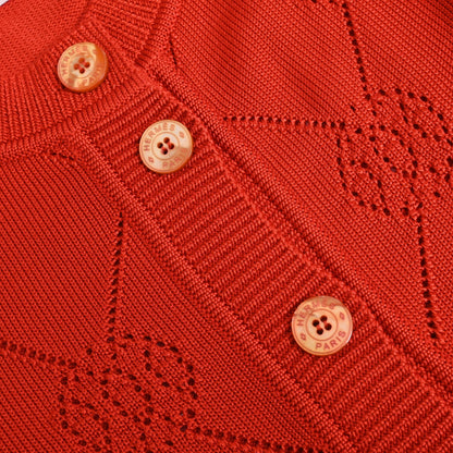 カーディガン　マイクロHリフト　レーヨン　レッド　38