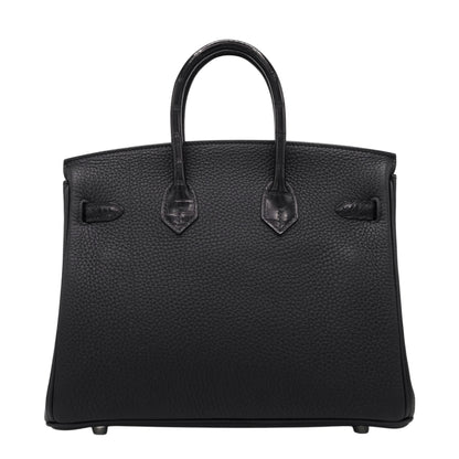 Birkin 25 Touch Alligator Togo Black SS UStamp