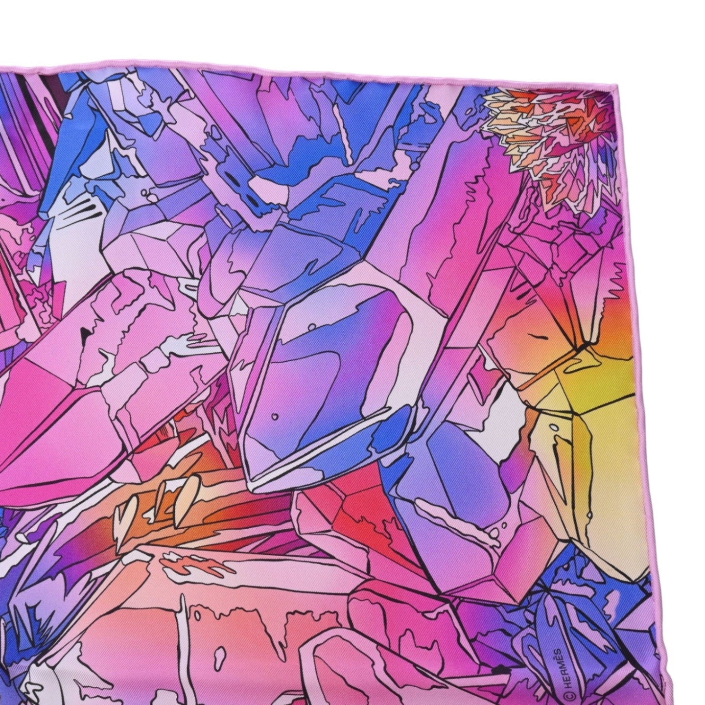 Carre 90 Crystal Valley Scenery Silk Pink