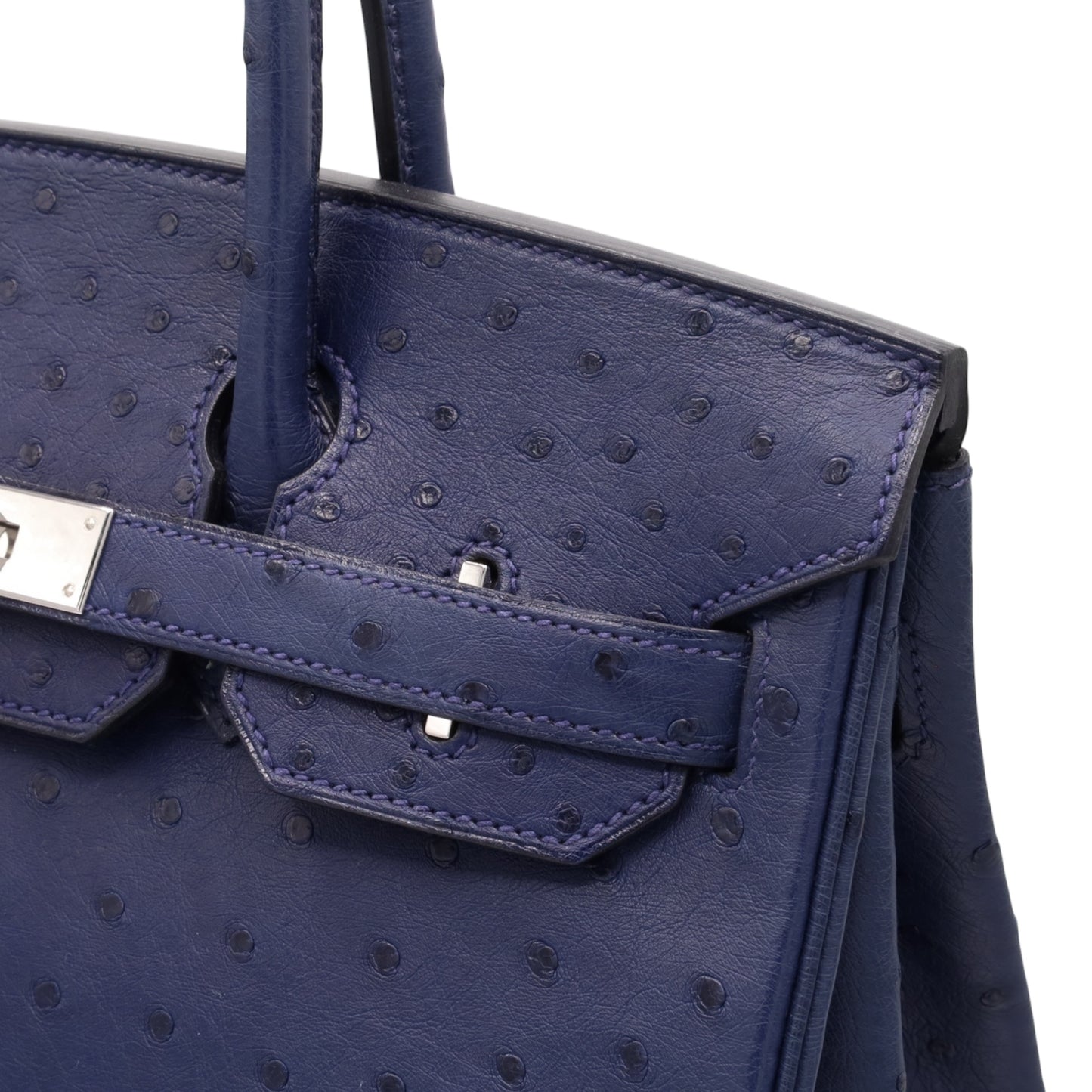 バーキン30　オーストリッチ　ブルーアイリス　SS　T刻印