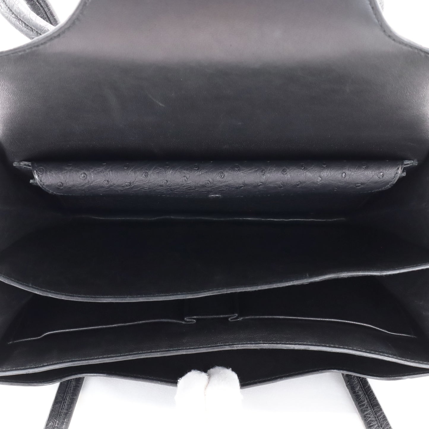 ヴィンテージハンドバッグ　オーストリッチ　ブラック　GP　〇G刻印