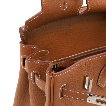 Birkin 25 Togo Gold SS KStamp