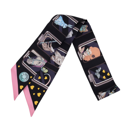 ツイリー　エルメス・ストーリー　シルク　ブラック