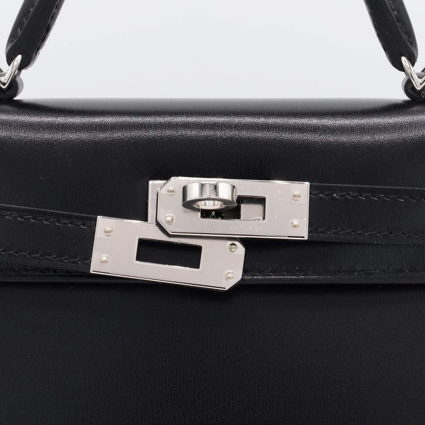 Mini Kelly 2 Box Calf Black SS K Stamp