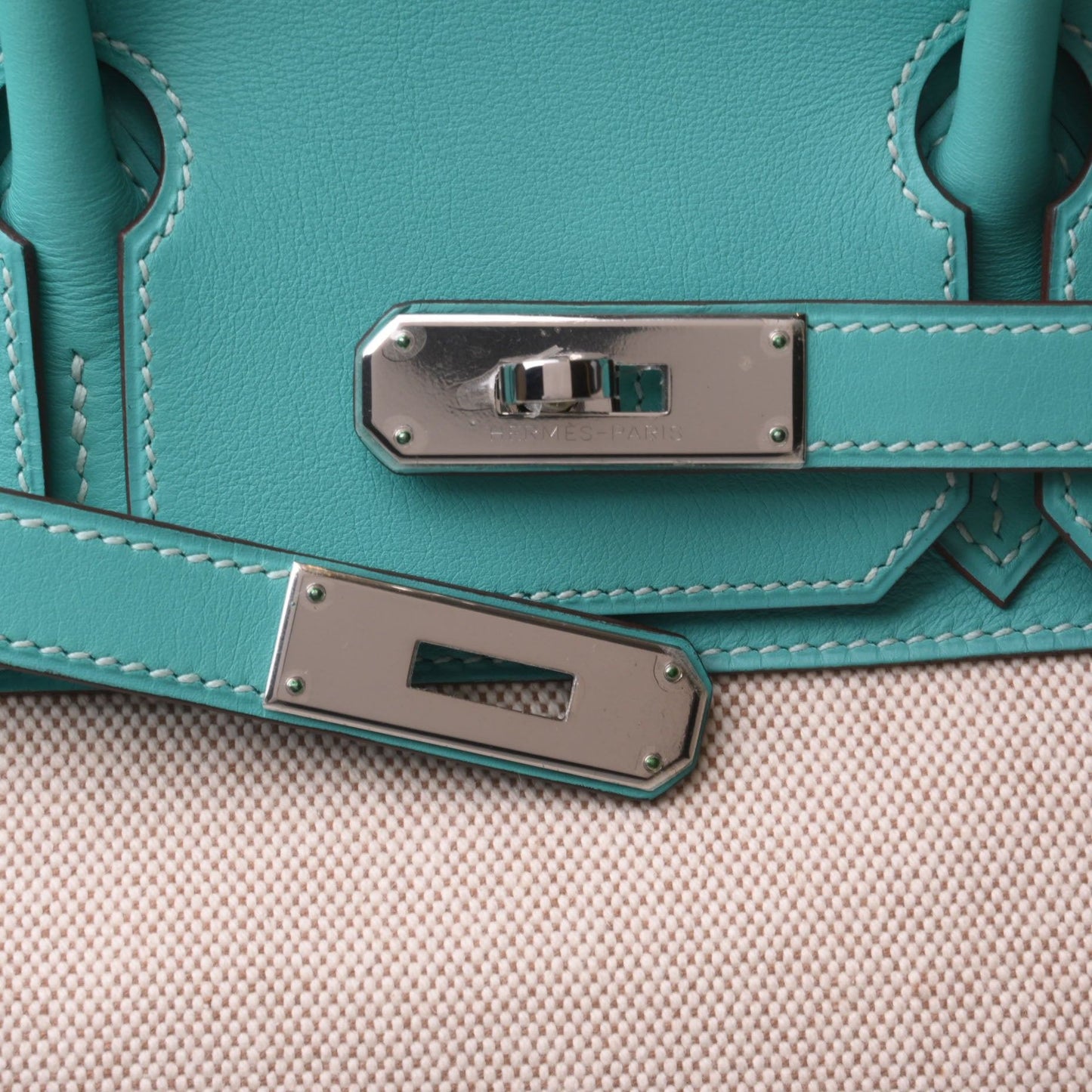 Birkin 30 Voor Swift Toile Ash Lagon SS □L engraved