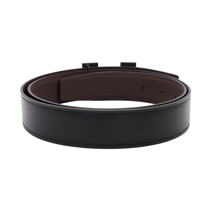 Constance belt 90BoxCalfBlack Chocolate So Black KStamp