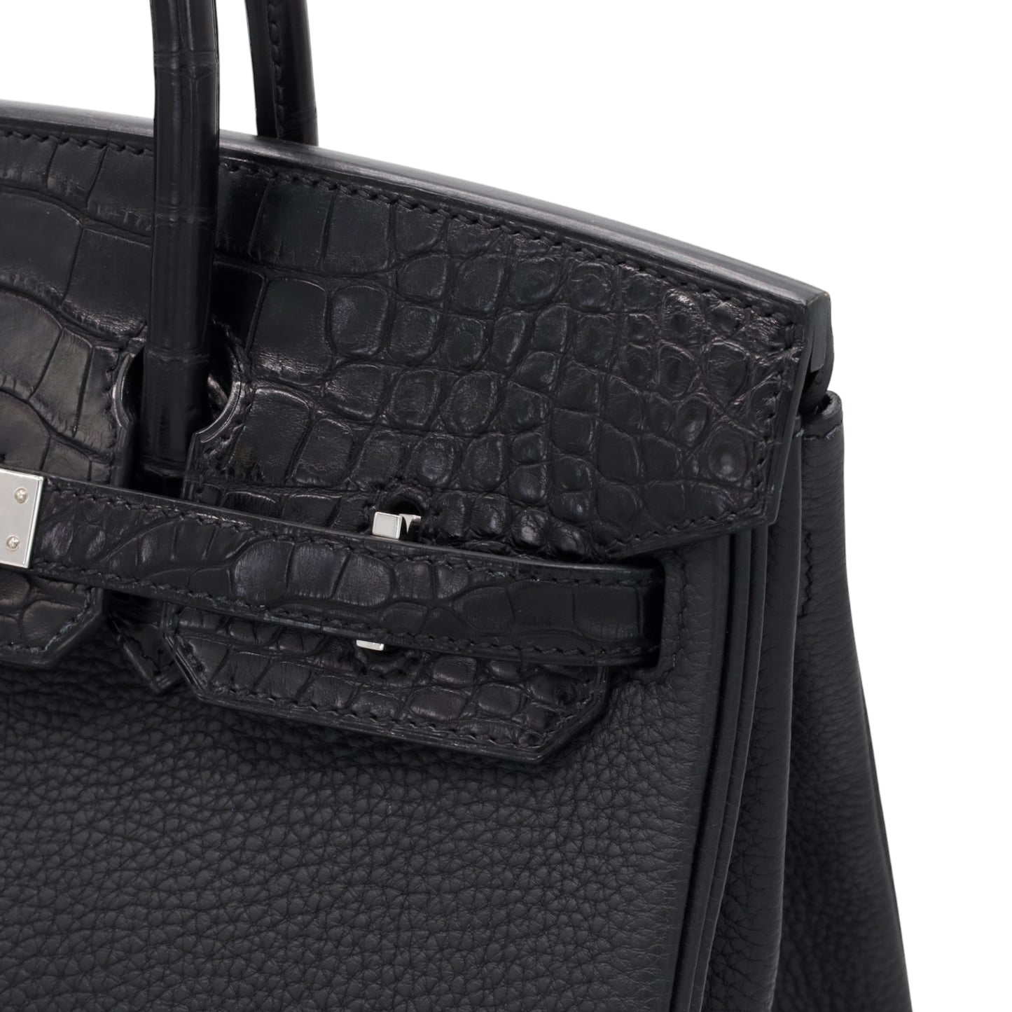 Birkin 25 Touch Alligator Togo Black SS UStamp