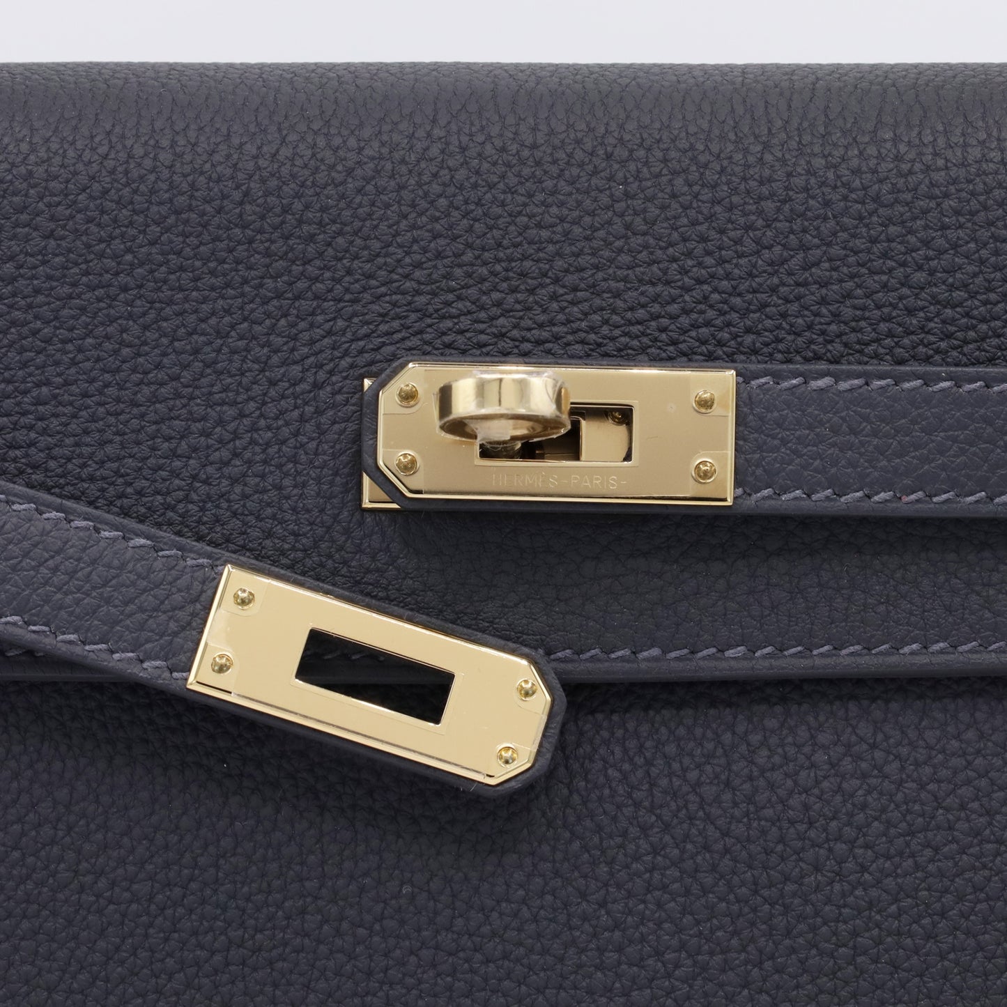 Kelly 25 Togo Ardoise Champagne Gold W engraved