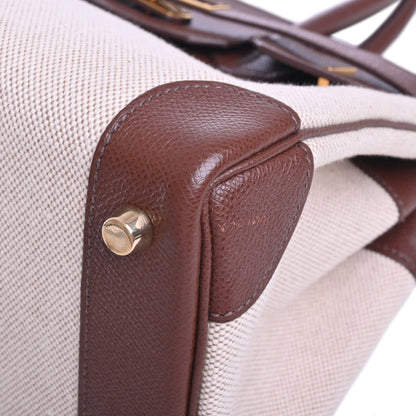 Birkin 30 Kushbell Toile Ash Brown GP □H engraved