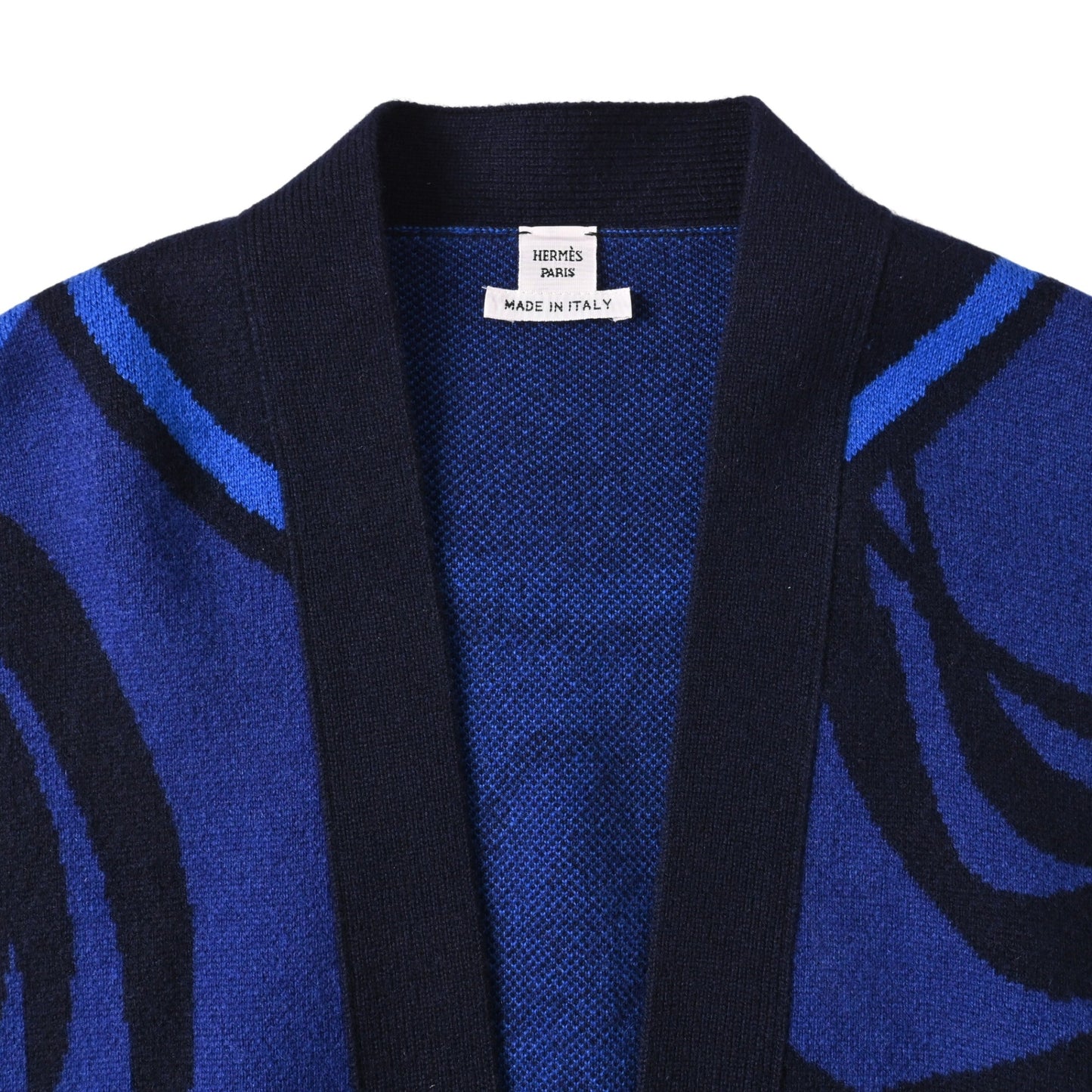 ロングカーディガン　カシミヤ　ブルー　38