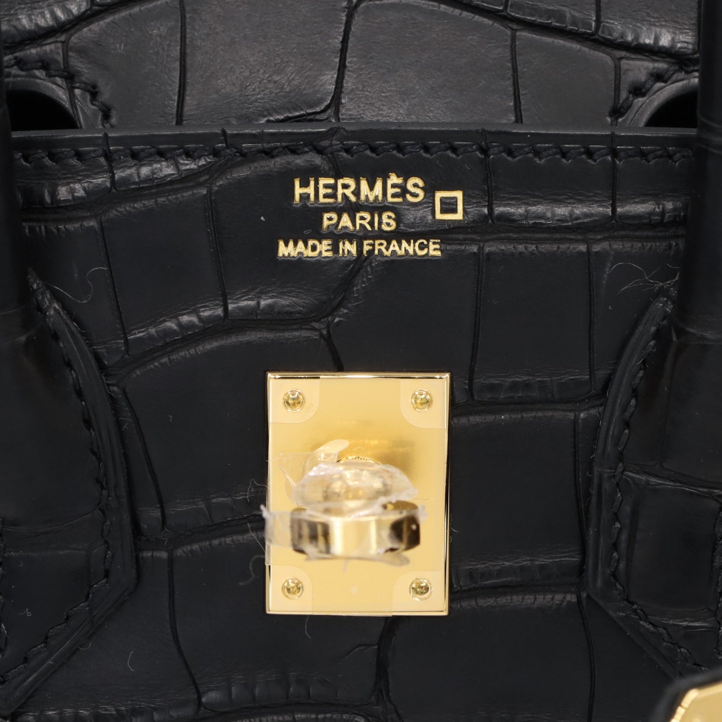 バーキン25　アリゲーターマット　ブラック　GP　K刻印