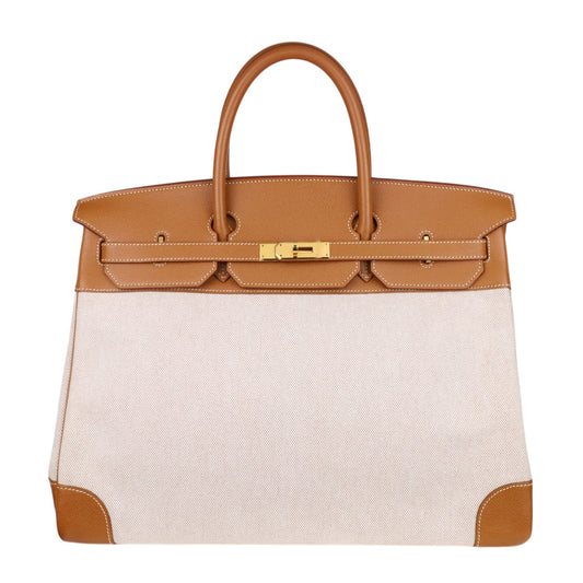 Birkin 40 Toile Ash Kushbell Gold GP □C engraved