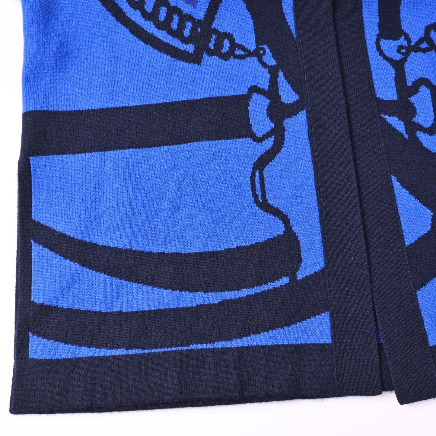 ロングカーディガン　カシミヤ　ブルー　38