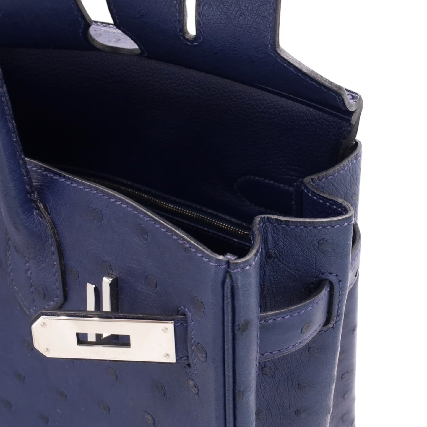 バーキン30　オーストリッチ　ブルーアイリス　SS　T刻印