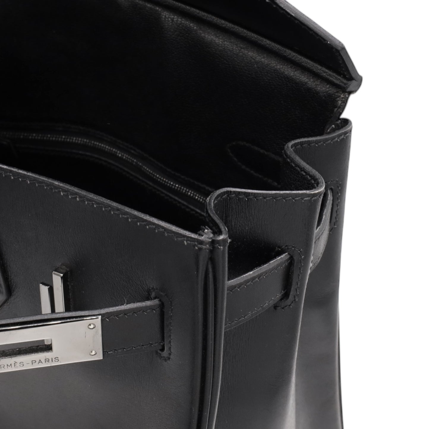 バーキン30　ボックスカーフ　ブラック　ルテニウム金具　□G刻印