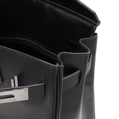 バーキン30　ボックスカーフ　ブラック　ルテニウム金具　□G刻印