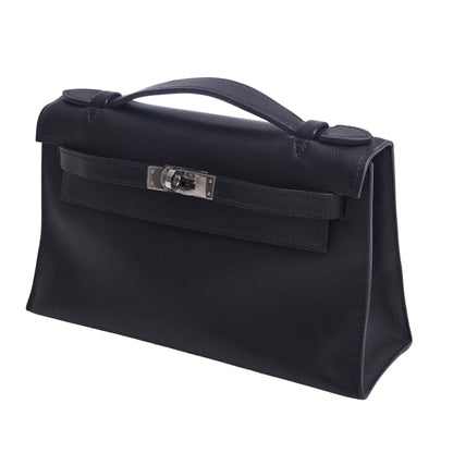 Pochette Kelly Evergrain Black SS □I engraved