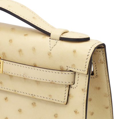 ポシェットケリー　オーストリッチ　ヴァニラ　GP　X刻印