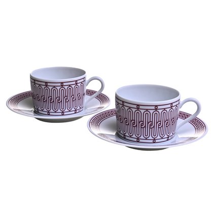 アッシュデコ　ティーカップ＆ソーサ―　ペア　ルージュ