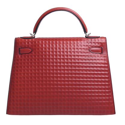 Kelly 32 Dewitch Waffle Box Calf Rouge Ash SS □G engraved