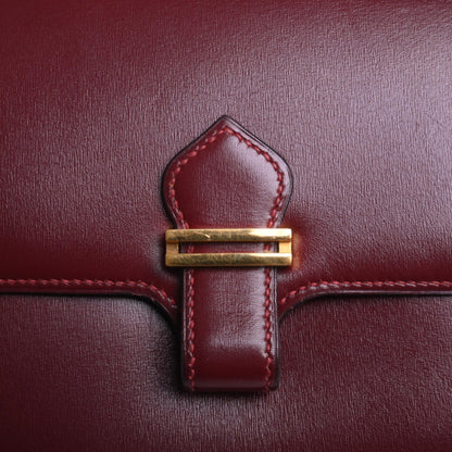 ヴィンテージショルダーバッグ　ボックスカーフ　ルージュアッシュ　GP　〇O刻印