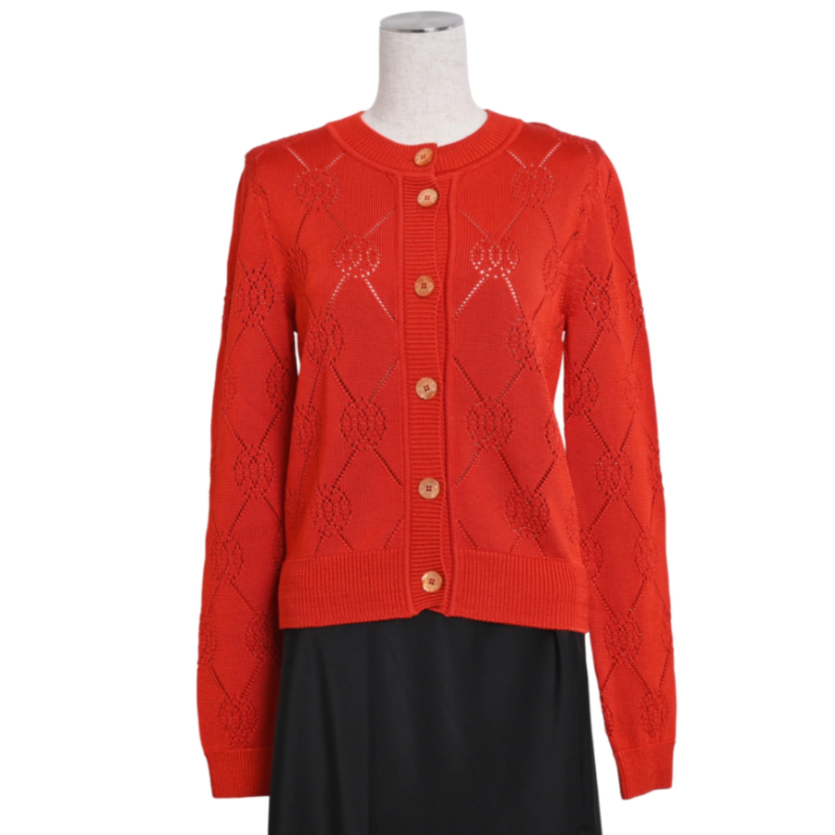 カーディガン　マイクロHリフト　レーヨン　レッド　38