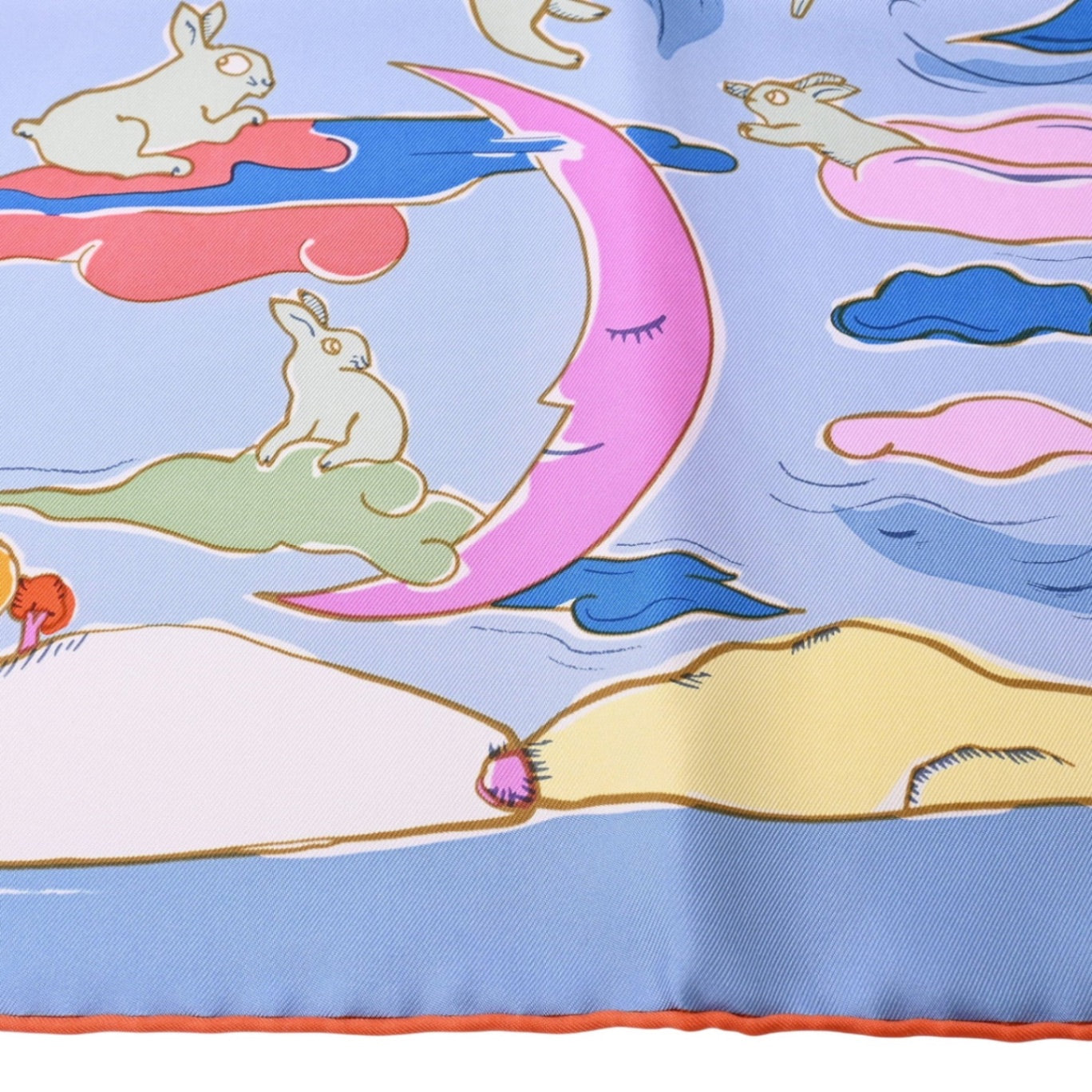 Carre 90 Thousand and One Rabbit Silk Blue