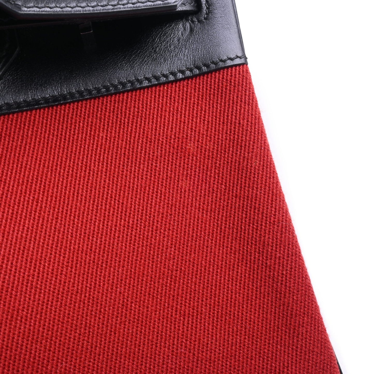 Birkin 30 Box Calf Toile Potamos Black Red SS □J Engraved