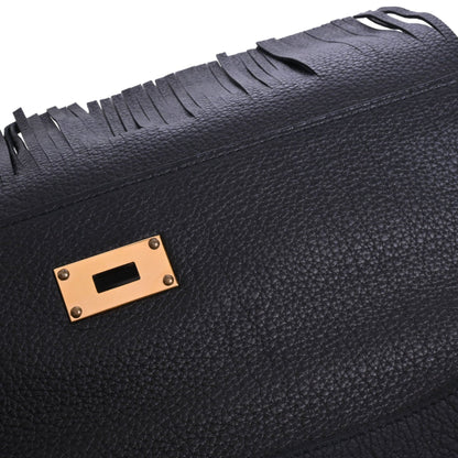 Shoulder Kelly Fringe Togo Black GP □M engraved