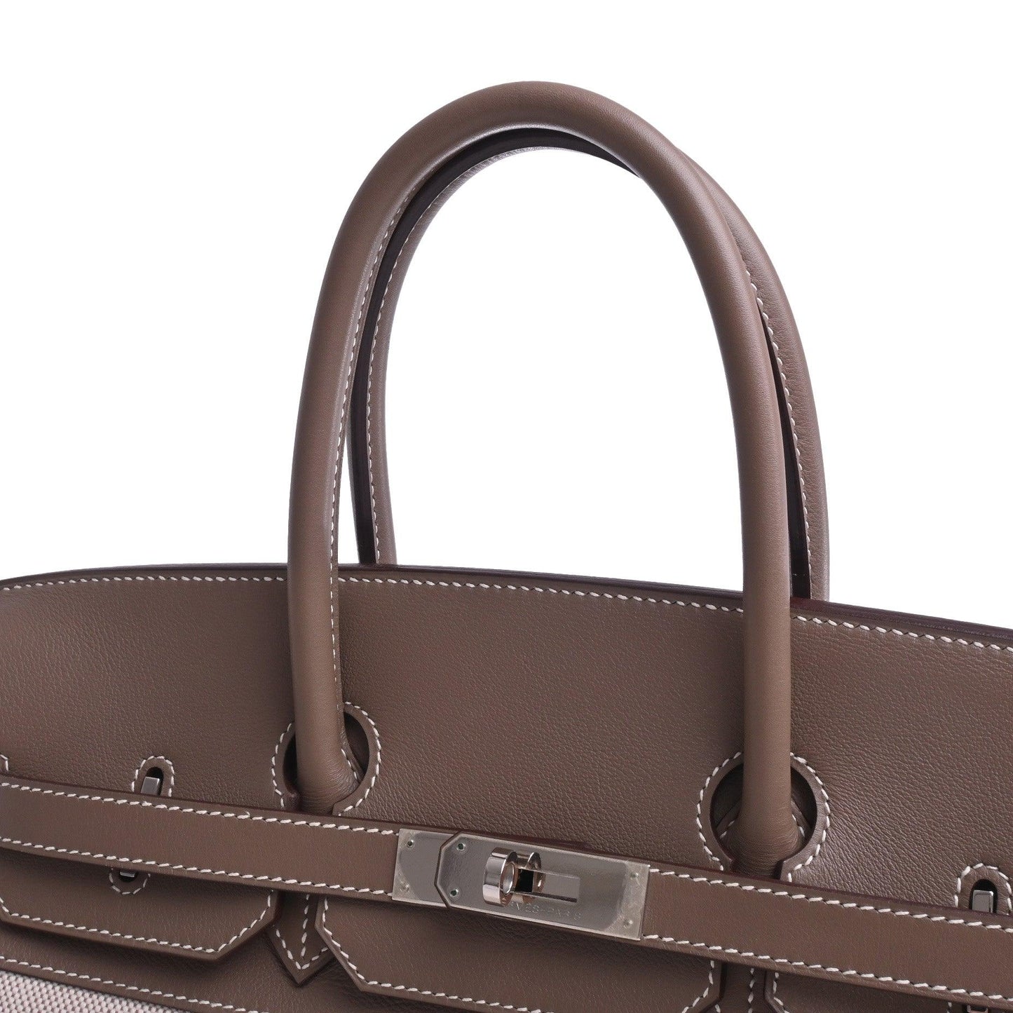 Birkin 35 Vauswift Toile Ash Etoupe SS □K engraved