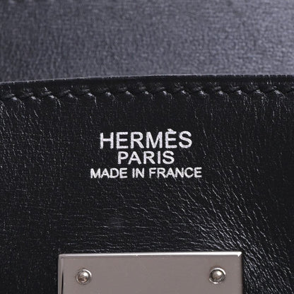 Birkin 30 Box Calf Toile Potamos Black Red SS □J Engraved