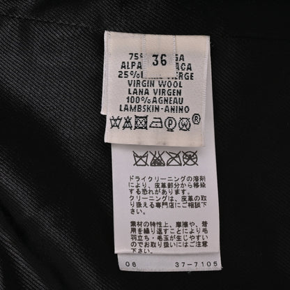 コート　アルパカ混　ラム　ブラック　36