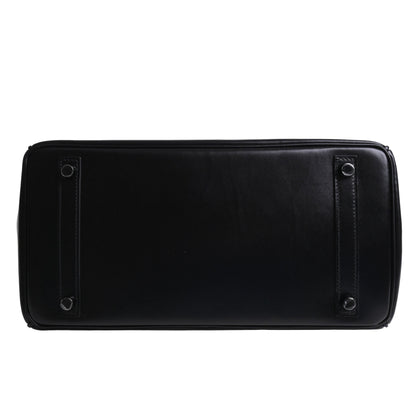 Birkin 30 Saw Black Box Calf □N Engraved