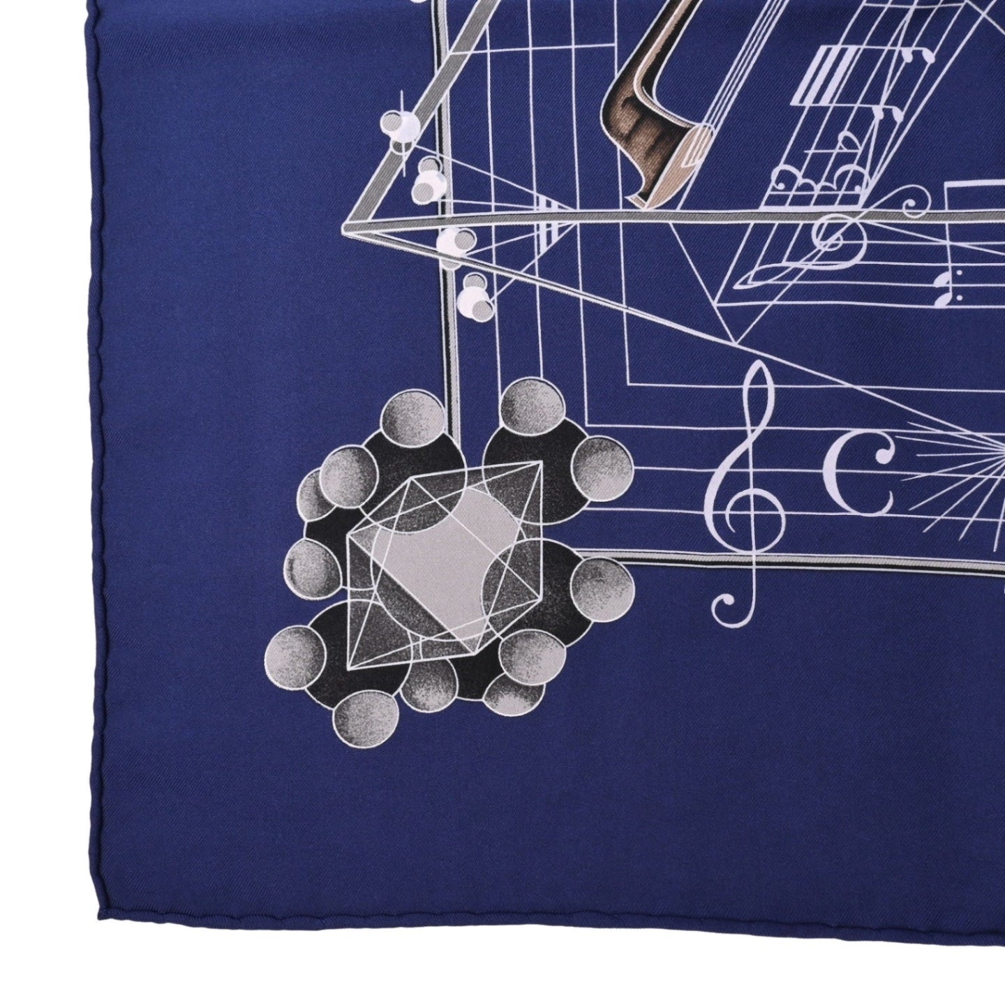 カレ90 　球体が奏でる音楽　シルク　ネイビー