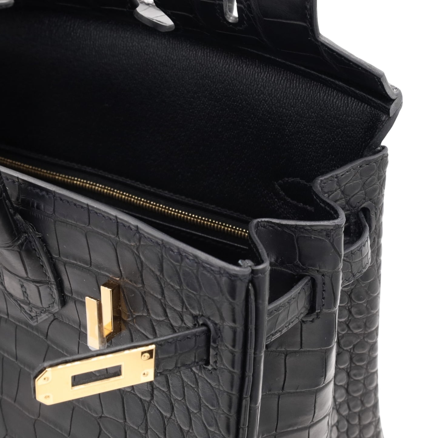 バーキン25　アリゲーターマット　ブラック　GP　K刻印