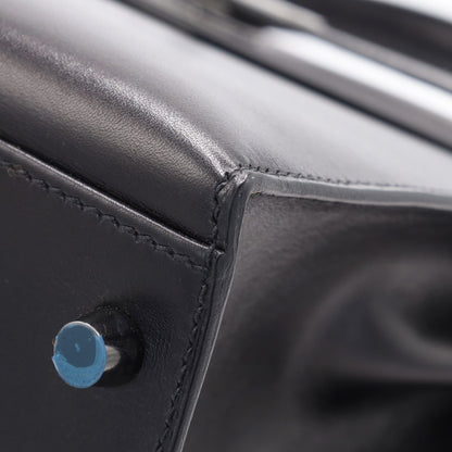 Kelly 32 box calf black ruthenium hardware □J engraved