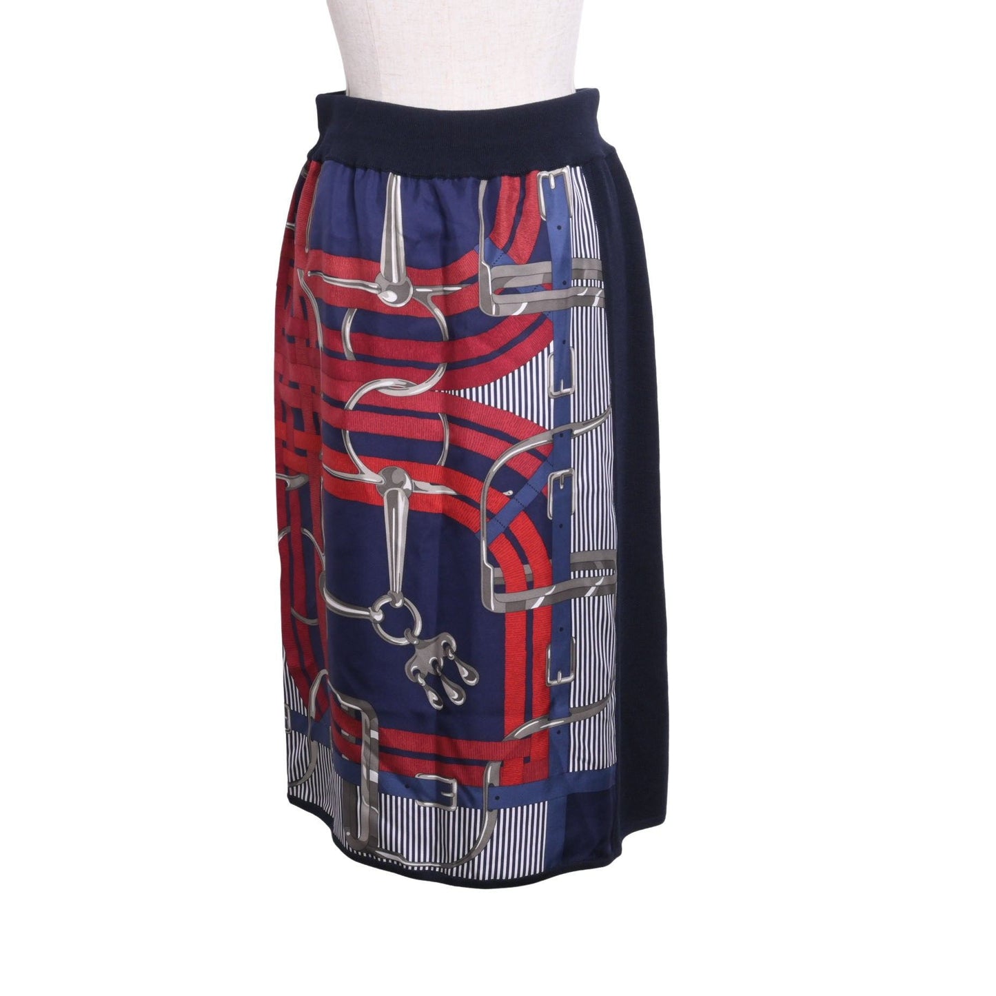 Knitted skirt, silk blend, navy, 40