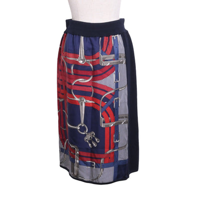 Knitted skirt, silk blend, navy, 40