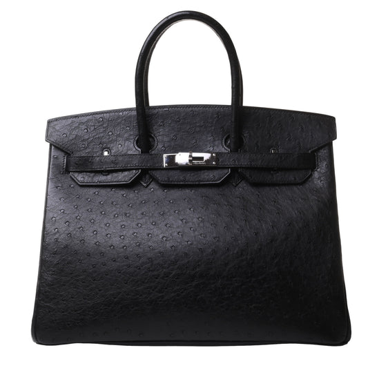 Birkin 35 Orustric Black SS □ J engraved