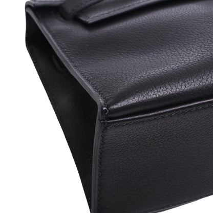Pochette Kelly Evergrain Black SS □I engraved
