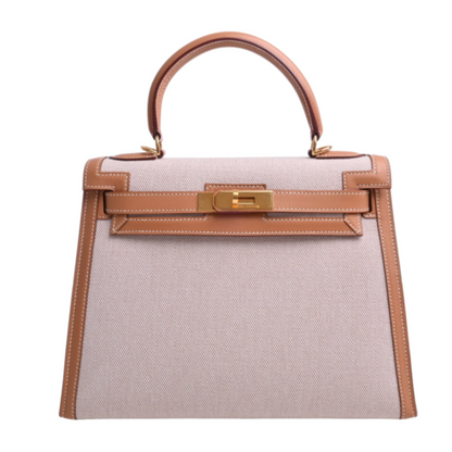 Kelly 28 Kushbell Toile Ash Gold GP □F engraved