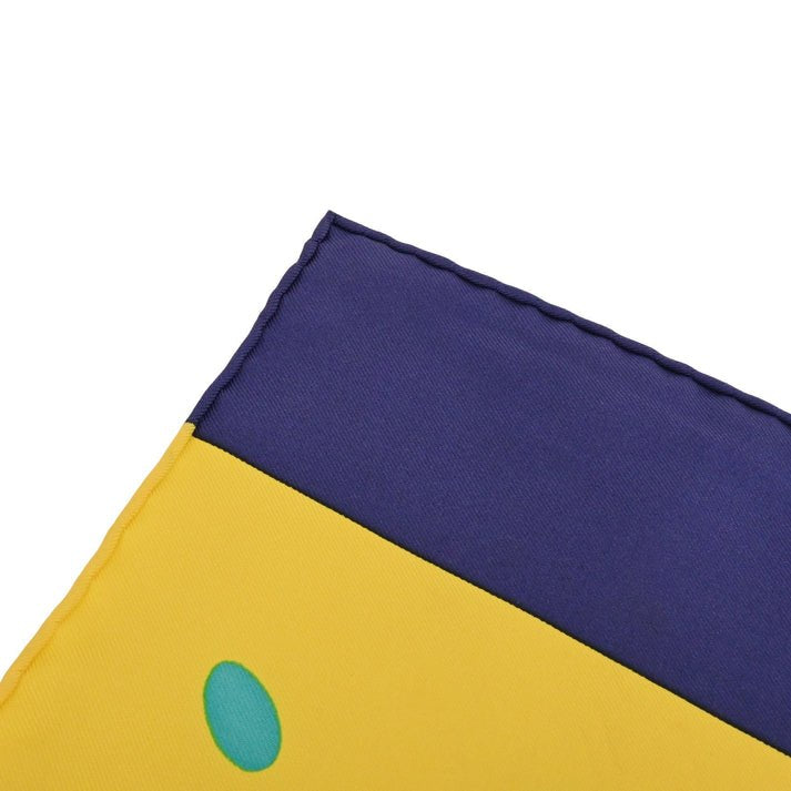 Carre 90 KONGO Graffiti Silk Navy Yellow